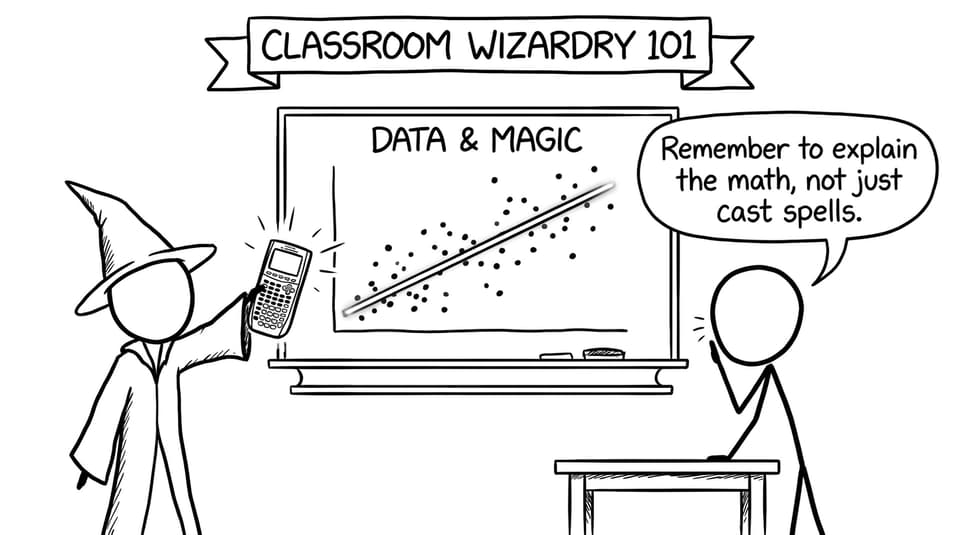 Regression line magic joke