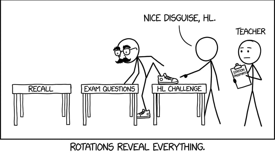 Revision stations comic