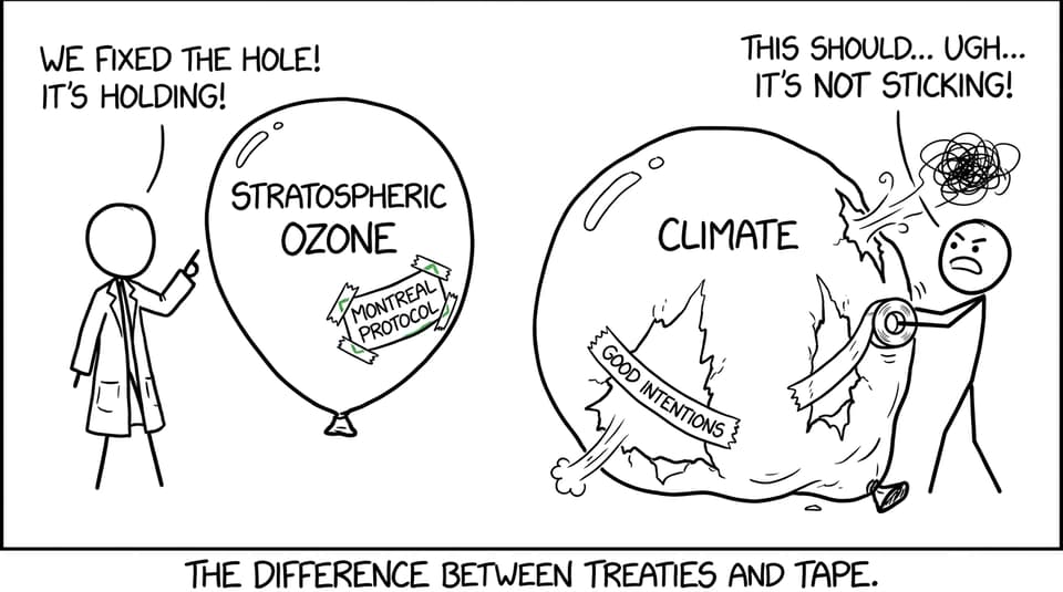 Montreal Protocol patch vs duct-tape climate fix