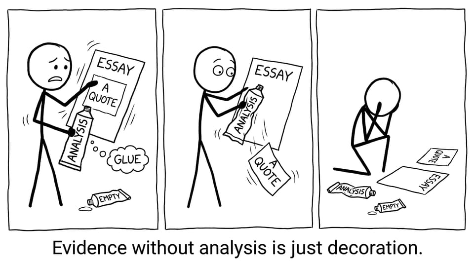 Gluing a quote with “analysis”