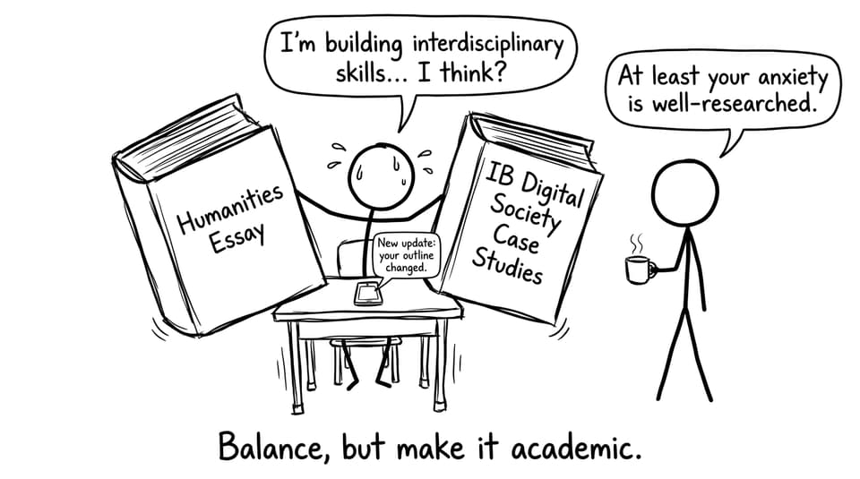 Student balancing books and stress