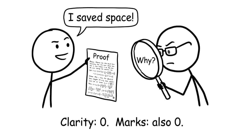 Student vs examiner: clarity