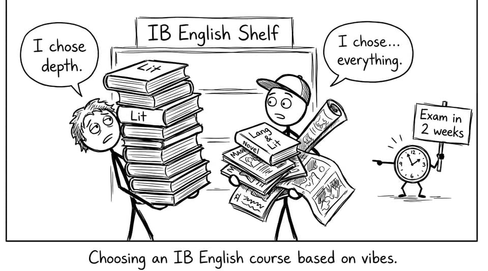 Choosing an IB English course based on vibes.