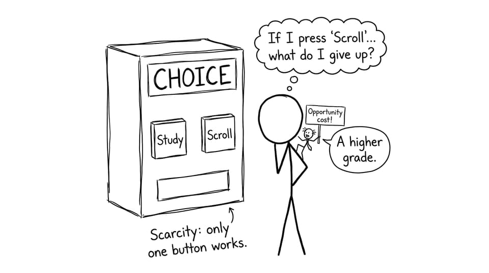 Opportunity cost vending machine comic
