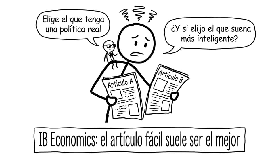 Estudiante elige artículos para IA de IB Economics