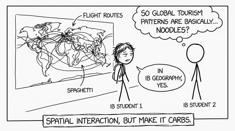 Spaghetti flight routes joke