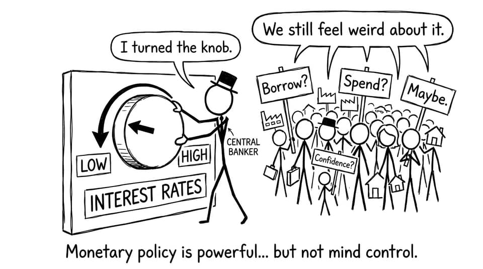 Monetary policy is powerful... but not mind control.