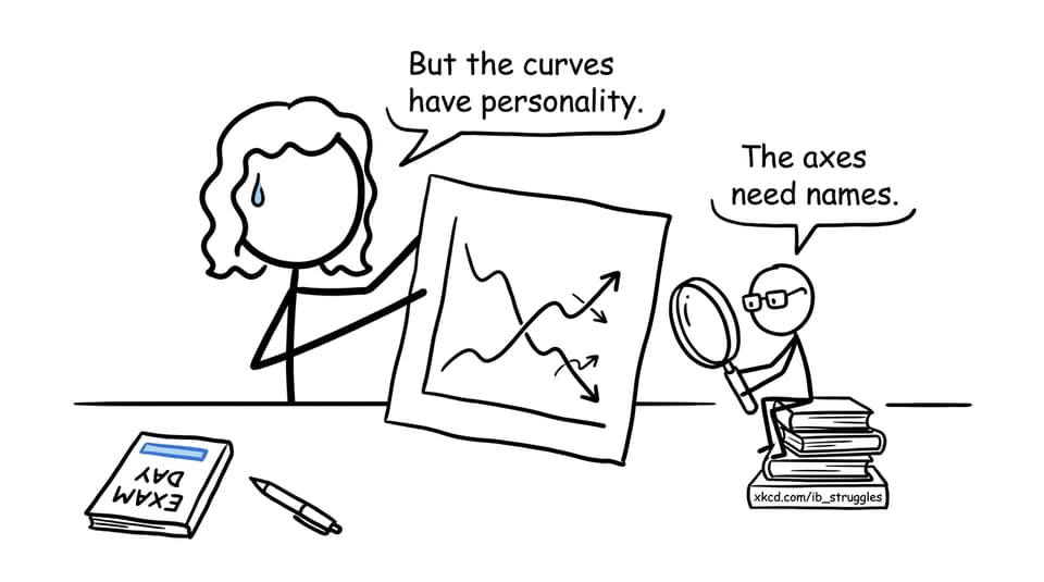 An IB student discovers that attractive curves cannot compensate for missing labels