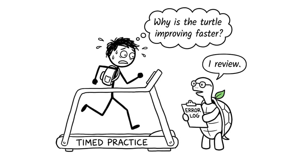 An IB student discovers that reviewing mistakes beats running endlessly