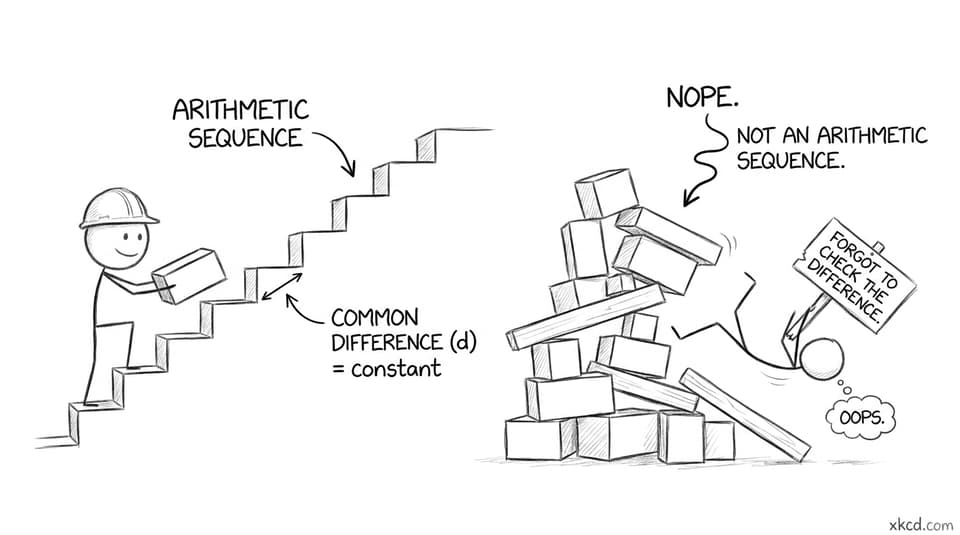Staircase common difference joke