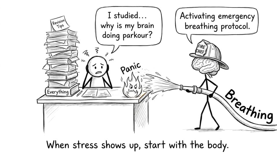An IB student uses breathing as an emergency protocol
