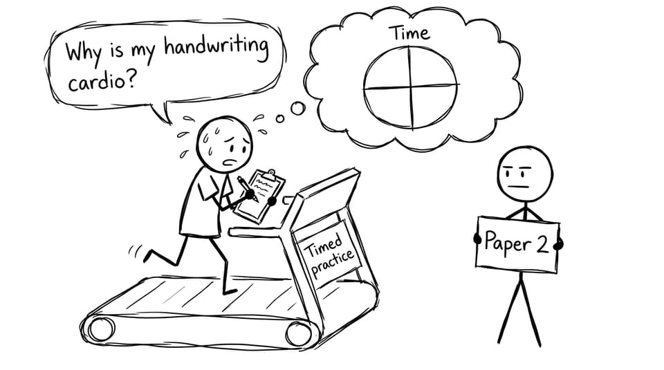 A student doing timed practice like a treadmill workout