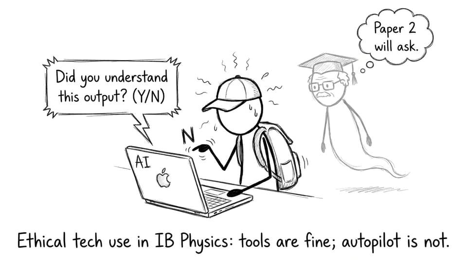 Ethical tech use in IB Physics comic