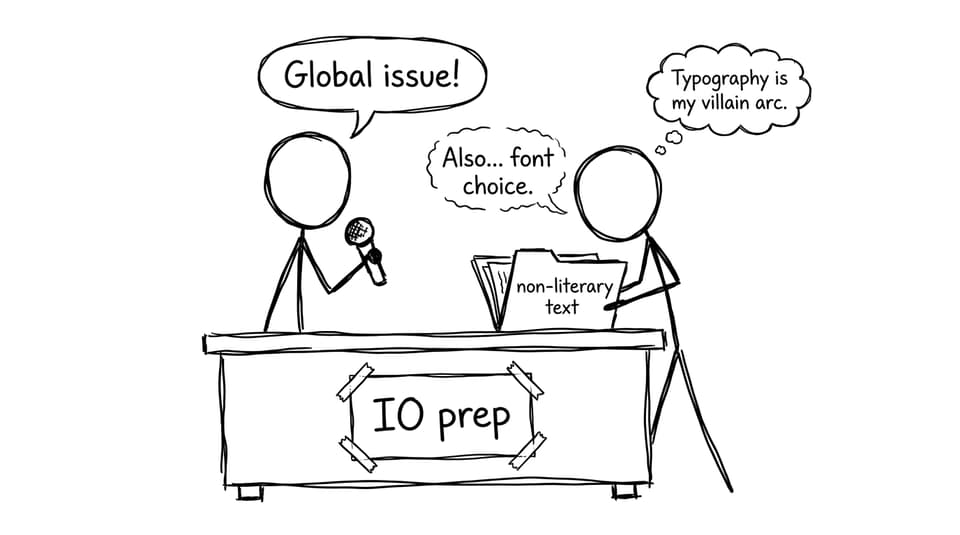 IO prep: global issue meets font choice