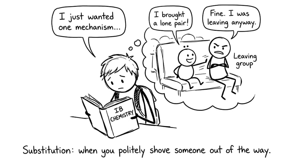 Nucleophile swaps seats comic