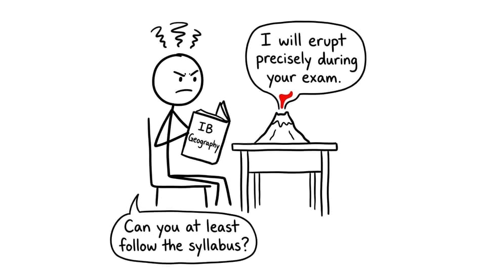 IB student vs volcano timing