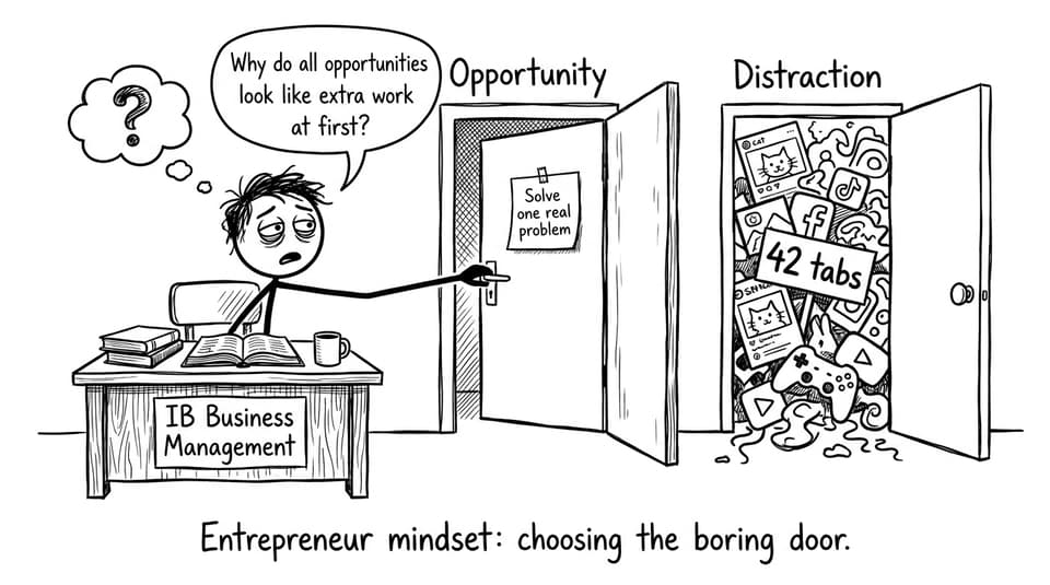 Entrepreneur mindset choosing opportunity