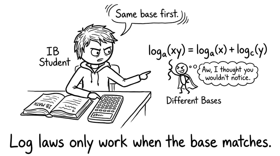 Log laws only work when the base matches