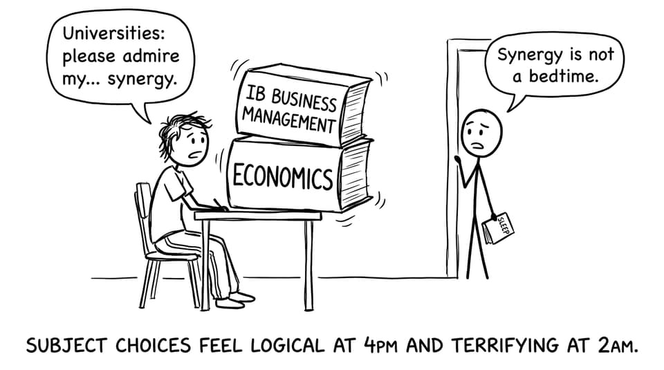 A student juggling IB subjects and sleep