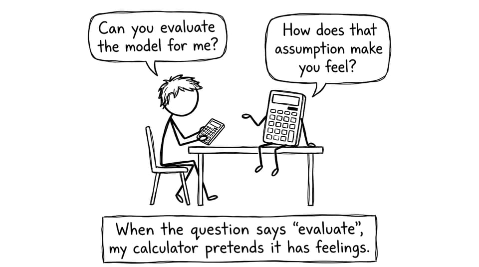 Student asks calculator to evaluate feelings