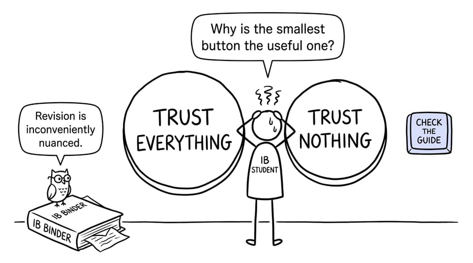 An IB student choosing the sensible verification button