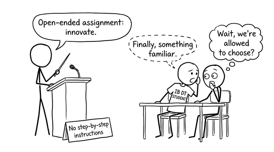 Open-ended assignment familiarity comic