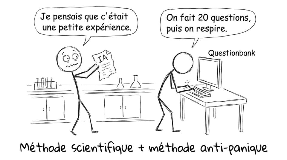 Un élève et la feuille IA en mode monstre