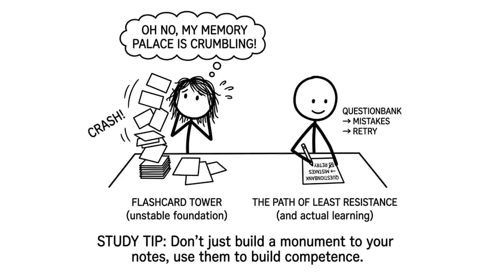 Flashcard tower vs calm questionbank loop