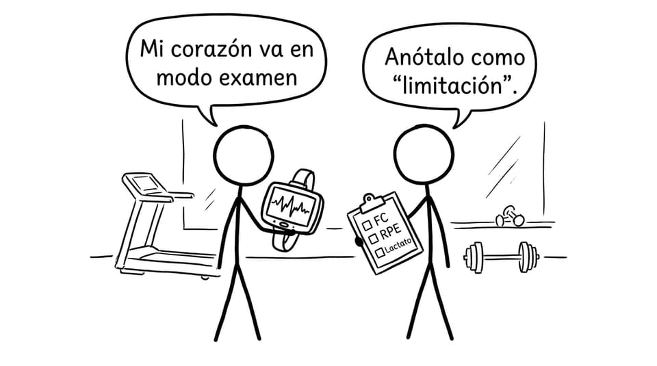 Dos estudiantes midiendo FC, RPE y lactato