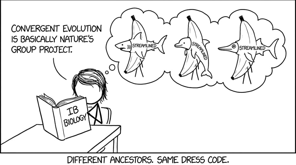 Different ancestors, same dress code comic