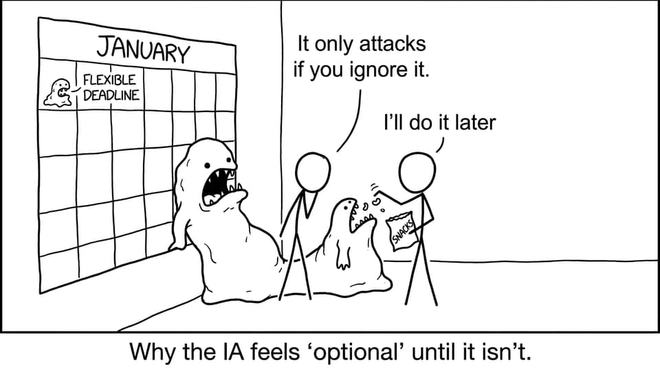 Comic of flexible deadline monster