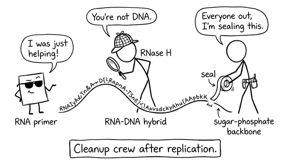 RNase H detective cleanup crew comic