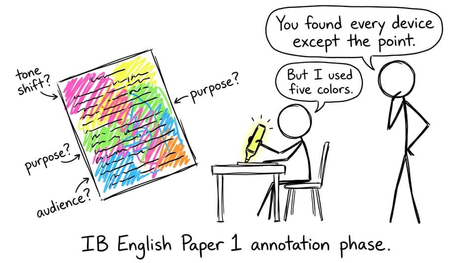A student highlights everything and calls it analysis