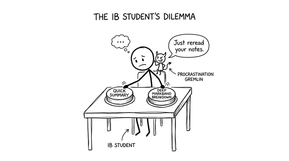 An IB student choosing feedback buttons