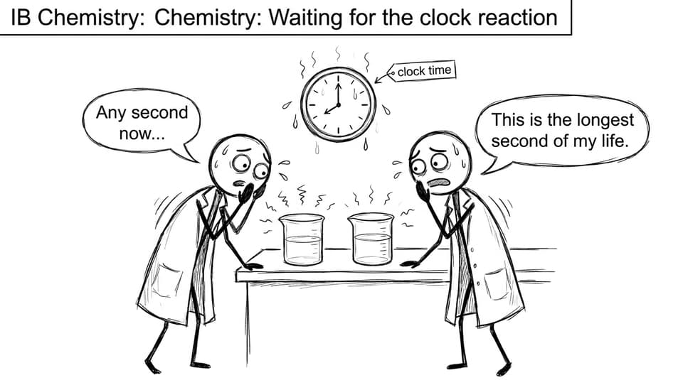 IB students waiting for the clock reaction