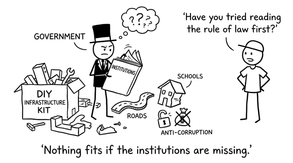Infrastructure DIY kit needs institutions comic