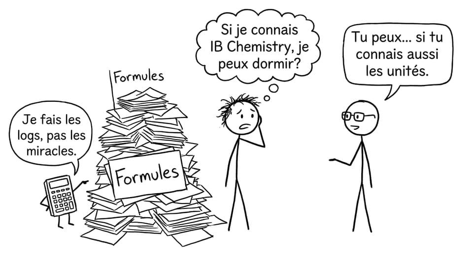 Un élève et ses formules en chimie