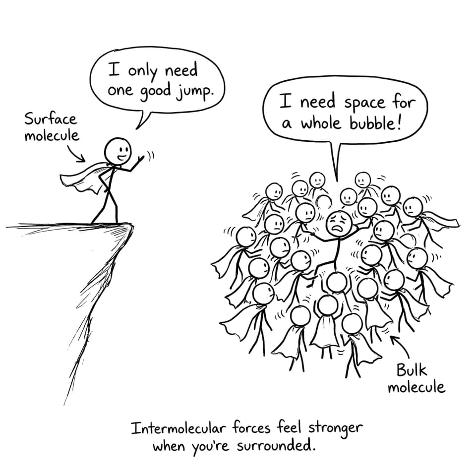 Surface vs bulk molecule comic