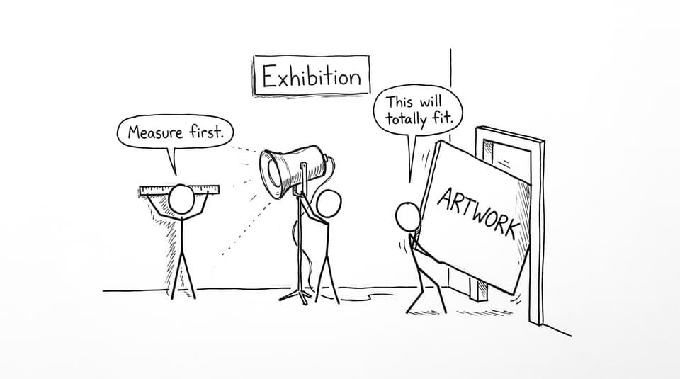 Exhibition setup chaos