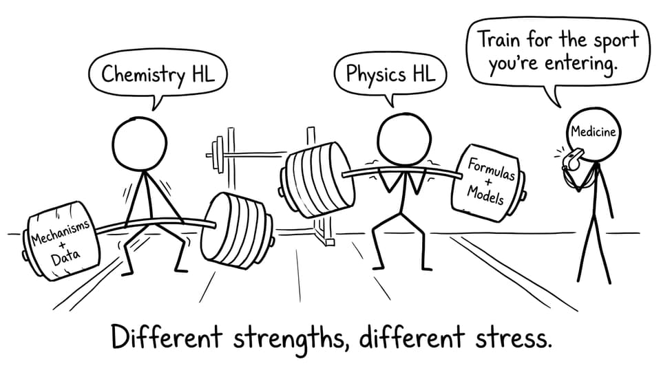 Gym metaphor for Chemistry HL vs Physics HL training