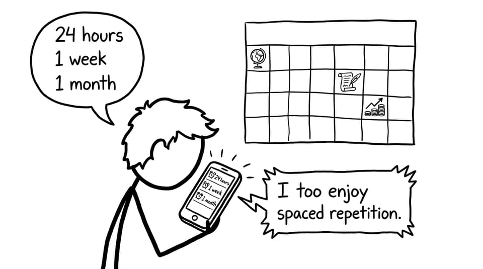 Spaced repetition alarms joke