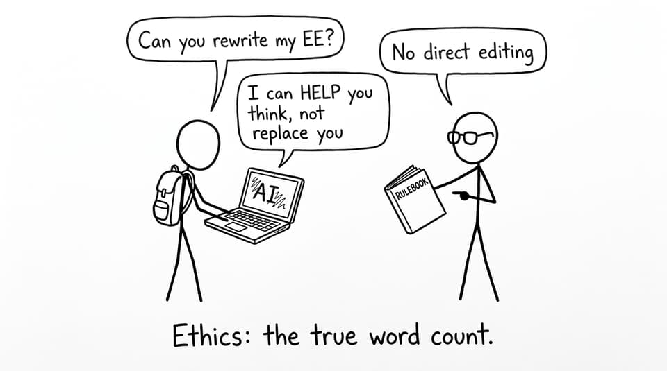 Student asks AI to rewrite EE; AI says it can help you think, not replace you
