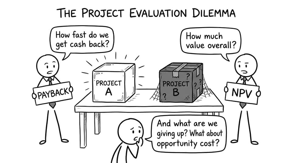 Comparing projects with payback vs NPV
