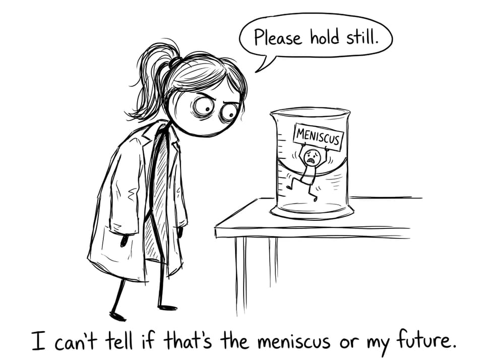 A student negotiating with a meniscus