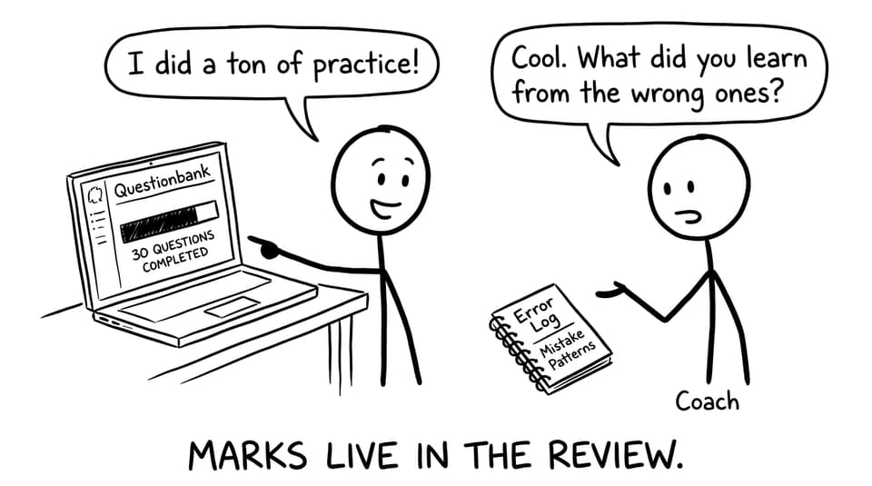 A funny comic about reviewing mistakes