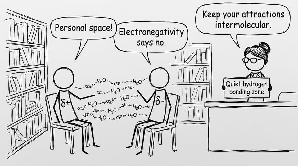 Quiet hydrogen bonding zone comic
