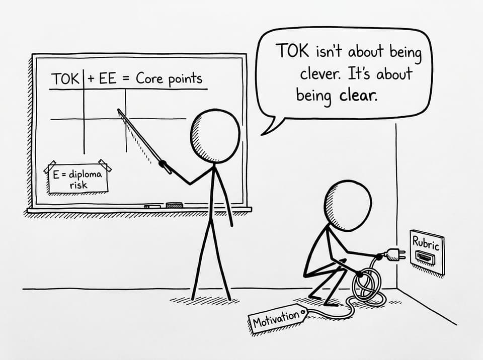Teacher explains TOK + EE core points