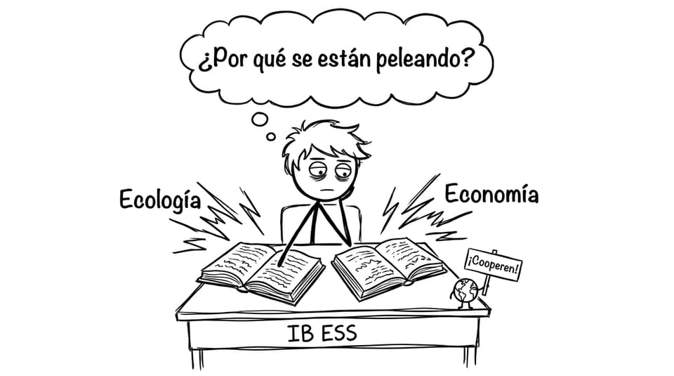 Un estudiante de IB ESS entre Ecología y Economía
