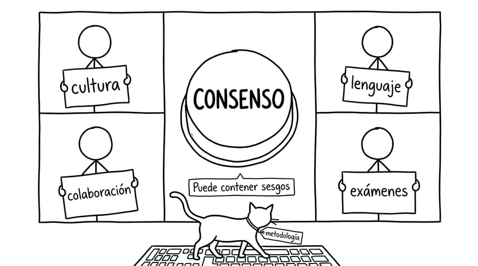 Videollamada de grupo tratando de alcanzar consenso
