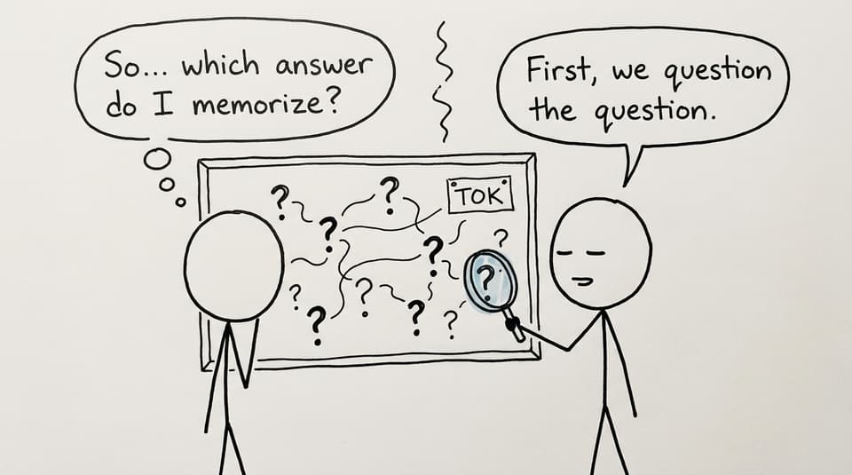 A parent discovers that TOK begins by questioning the question